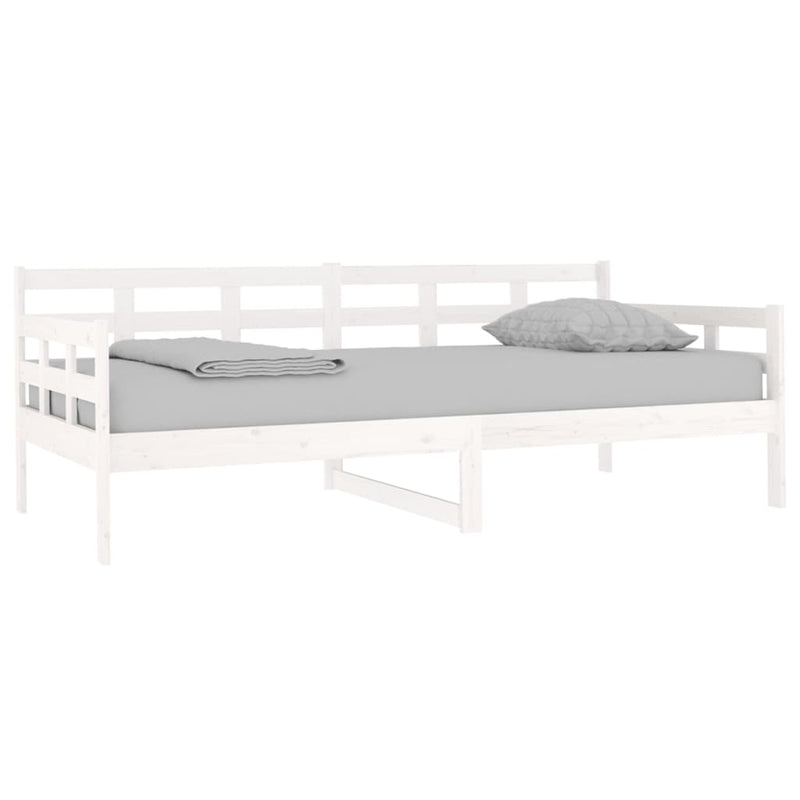 Day Bed without Mattress White Solid Wood Pine 90x190 cm Payday Deals