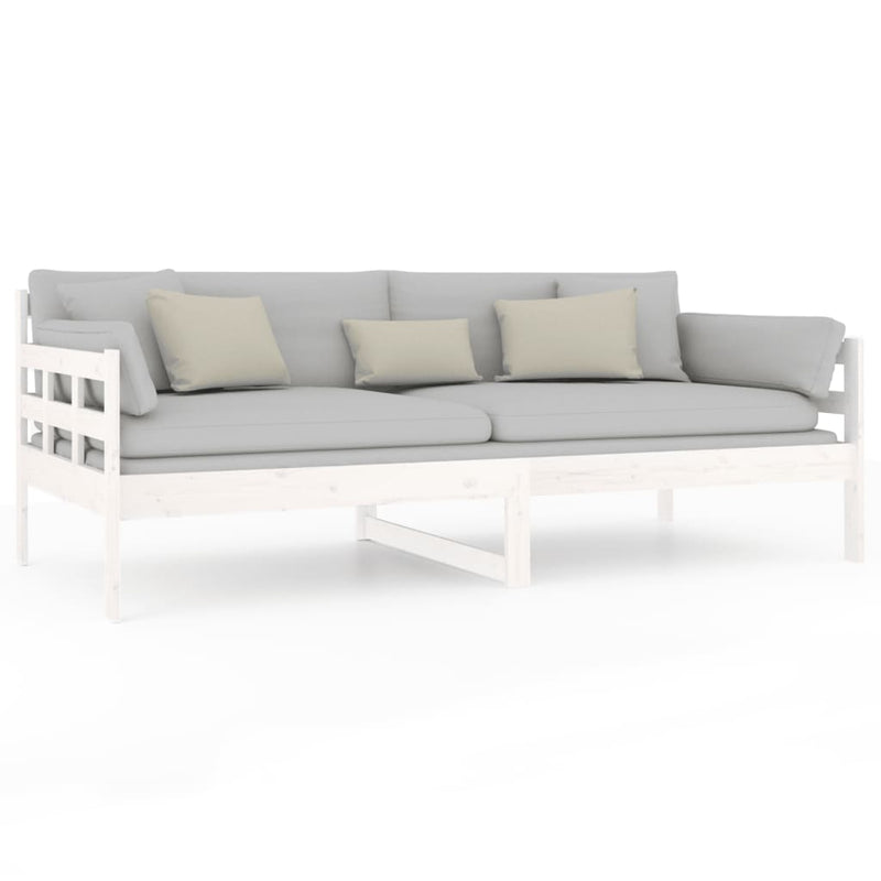 Day Bed without Mattress White Solid Wood Pine 90x190 cm Payday Deals