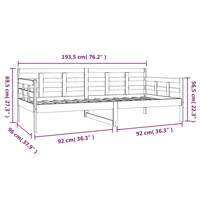 Day Bed without Mattress White Solid Wood Pine 90x190 cm Payday Deals