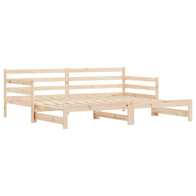 Daybed with Trundle 92x187 cm Single Size Solid Wood Pine Payday Deals