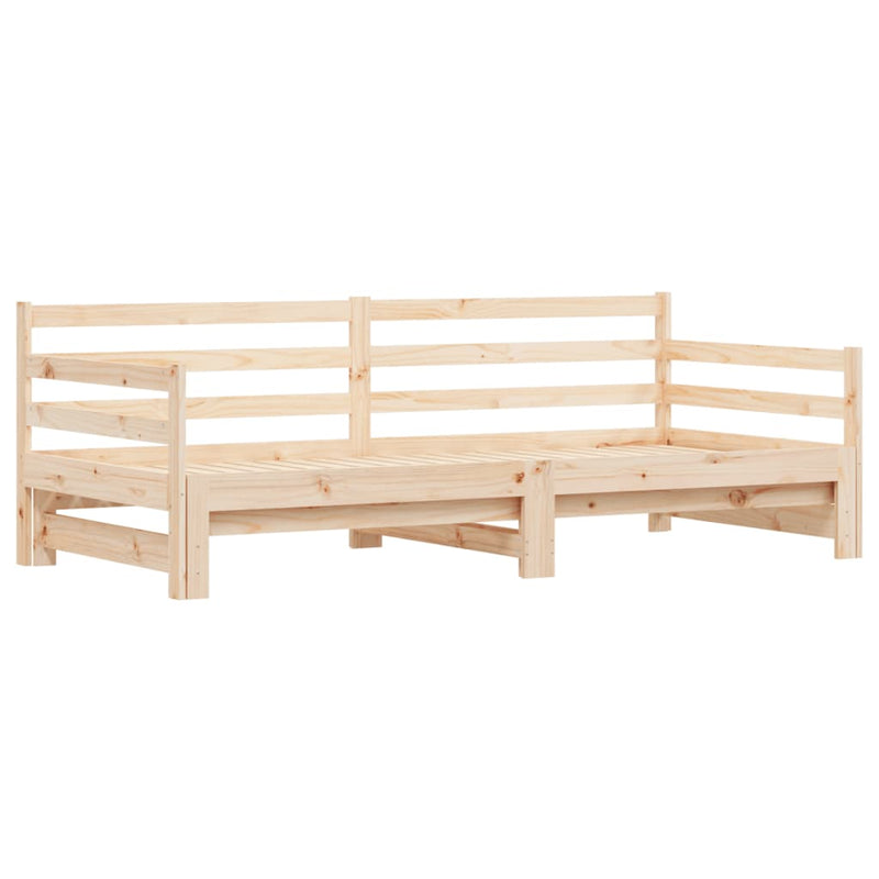 Daybed with Trundle 92x187 cm Single Size Solid Wood Pine Payday Deals