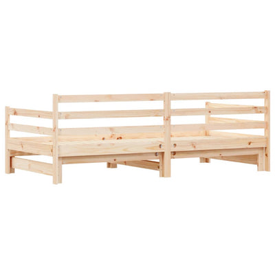 Daybed with Trundle 92x187 cm Single Size Solid Wood Pine Payday Deals