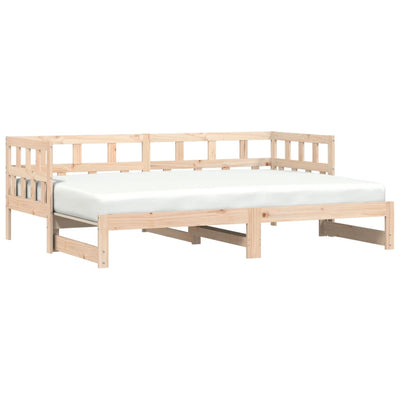 Daybed with Trundle 92x187 cm Single Size Solid Wood Pine Payday Deals