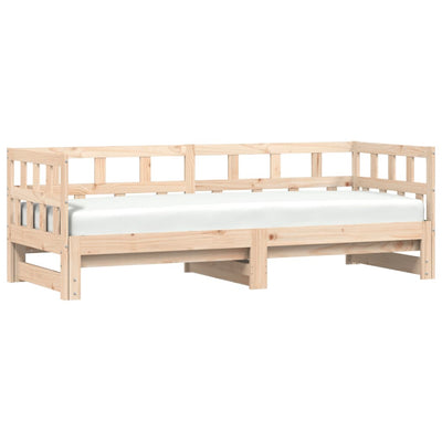 Daybed with Trundle 92x187 cm Single Size Solid Wood Pine Payday Deals