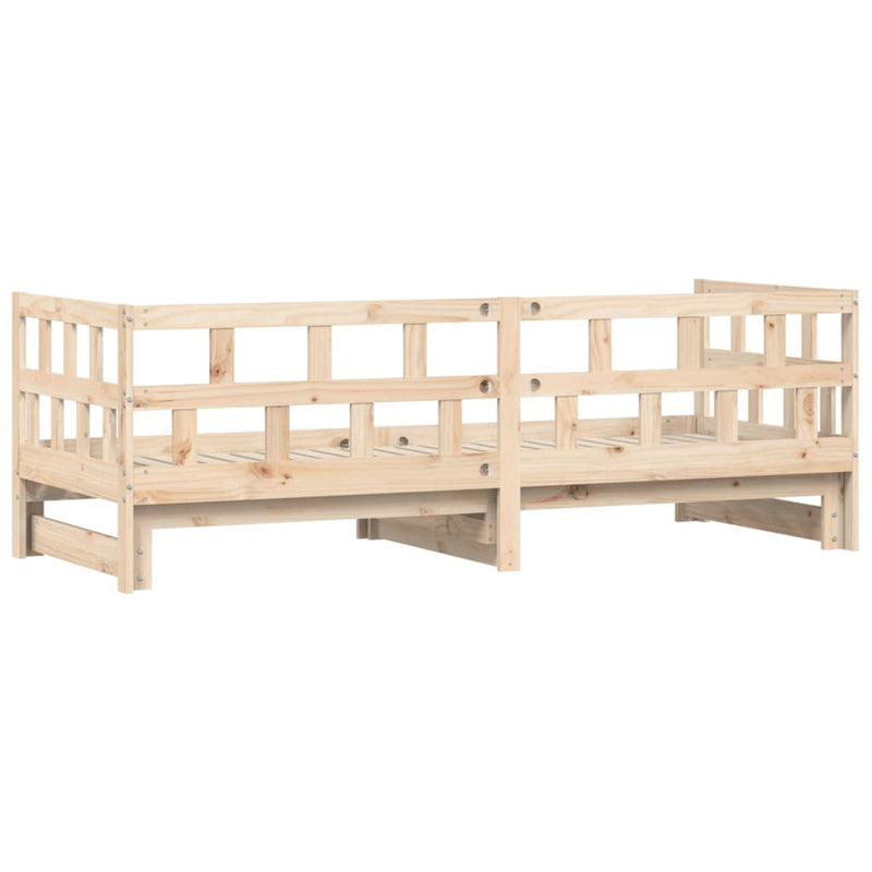 Daybed with Trundle 92x187 cm Single Size Solid Wood Pine Payday Deals