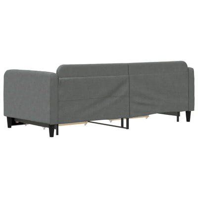 Daybed with Trundle and Drawers Dark Grey 92x187 cm Single Size Fabric Payday Deals