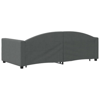 Daybed with Trundle and Drawers Dark Grey 92x187 cm Single Size Fabric Payday Deals