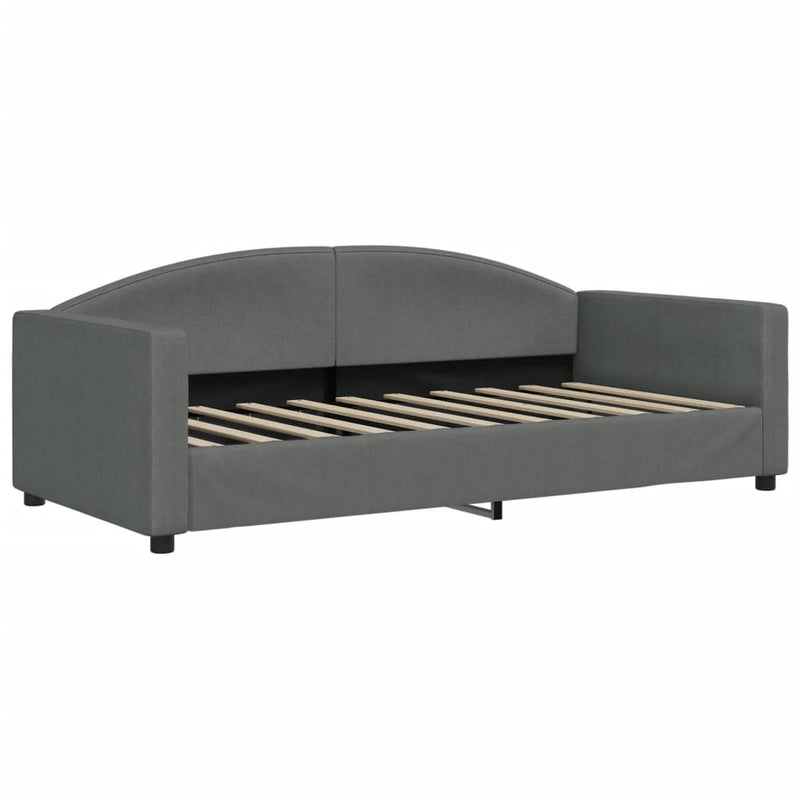 Daybed with Trundle and Drawers Dark Grey 92x187 cm Single Size Fabric Payday Deals