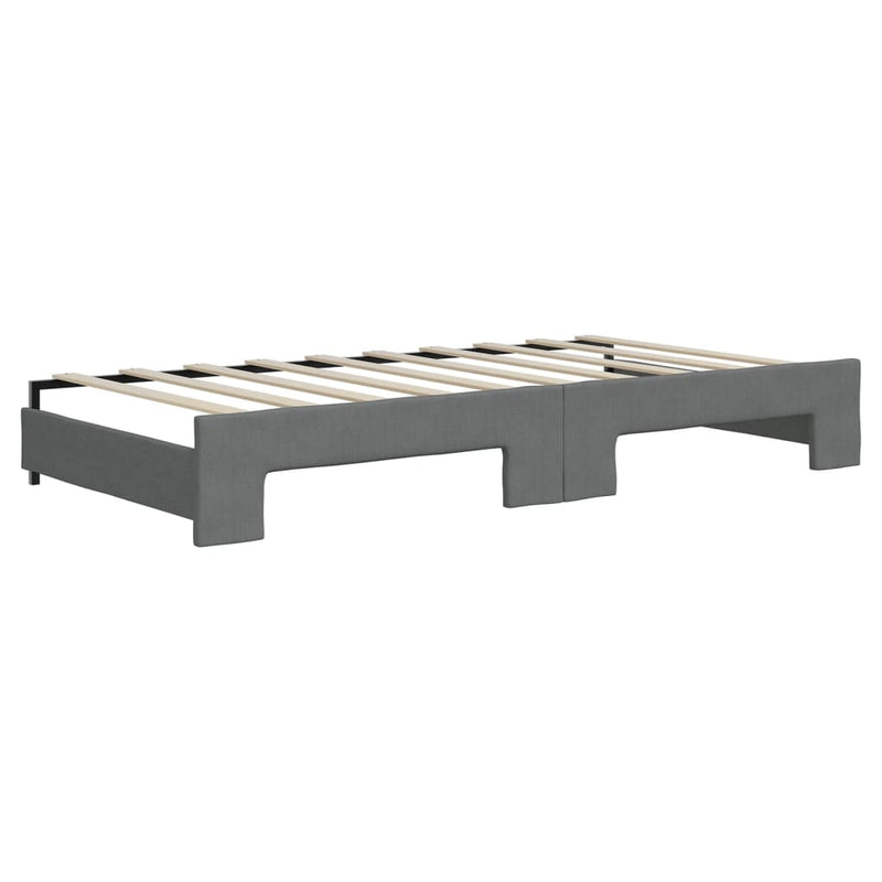 Daybed with Trundle and Drawers Dark Grey 92x187 cm Single Size Fabric Payday Deals