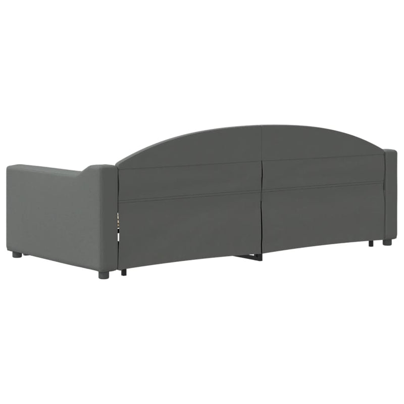 Daybed with Trundle and Drawers Dark Grey 92x187 cm Single Size Fabric Payday Deals