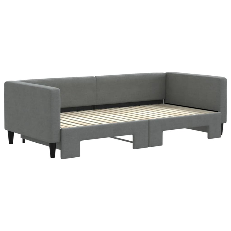 Daybed with Trundle Dark Grey 90x190 cm Fabric Payday Deals