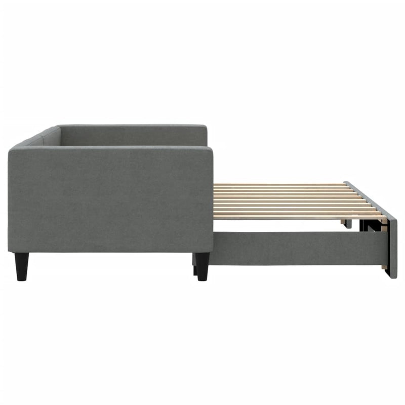 Daybed with Trundle Dark Grey 90x190 cm Fabric Payday Deals