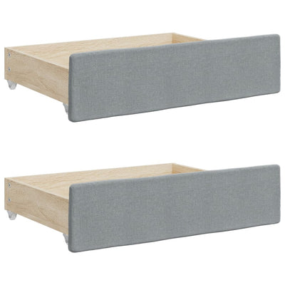 Daybed with Trundle&Drawers without Mattress Light Grey 90x190 cm Payday Deals