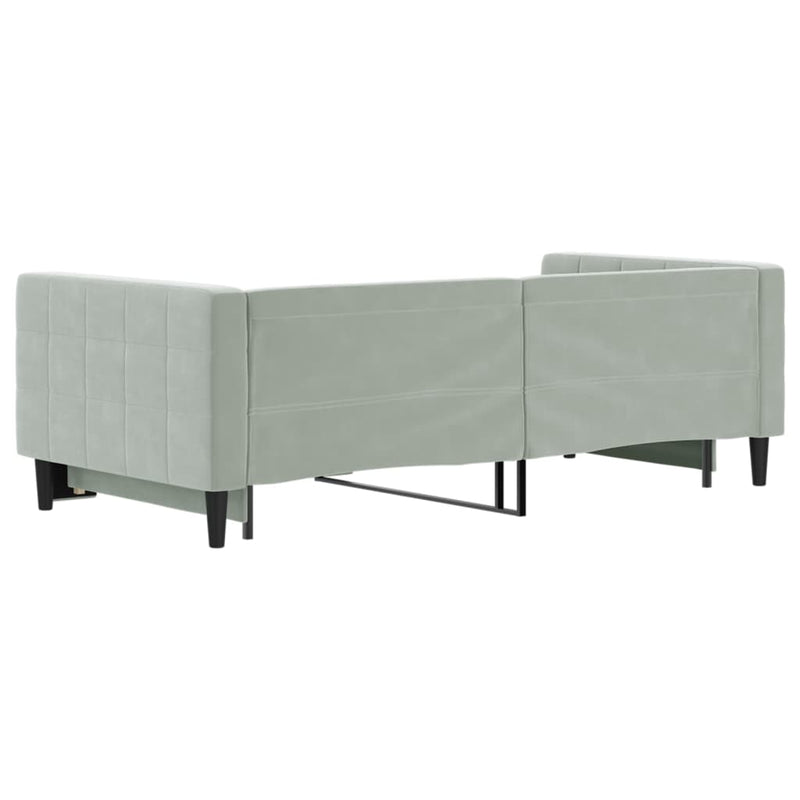 Daybed with Trundle Light Grey 90x190 cm Velvet Payday Deals