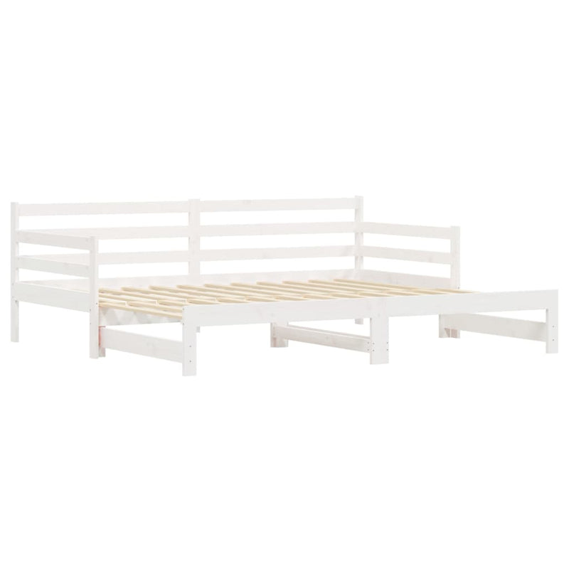 Daybed with Trundle White 92x187 cm Single Size Solid Wood Pine Payday Deals