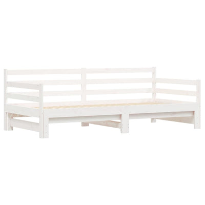 Daybed with Trundle White 92x187 cm Single Size Solid Wood Pine Payday Deals