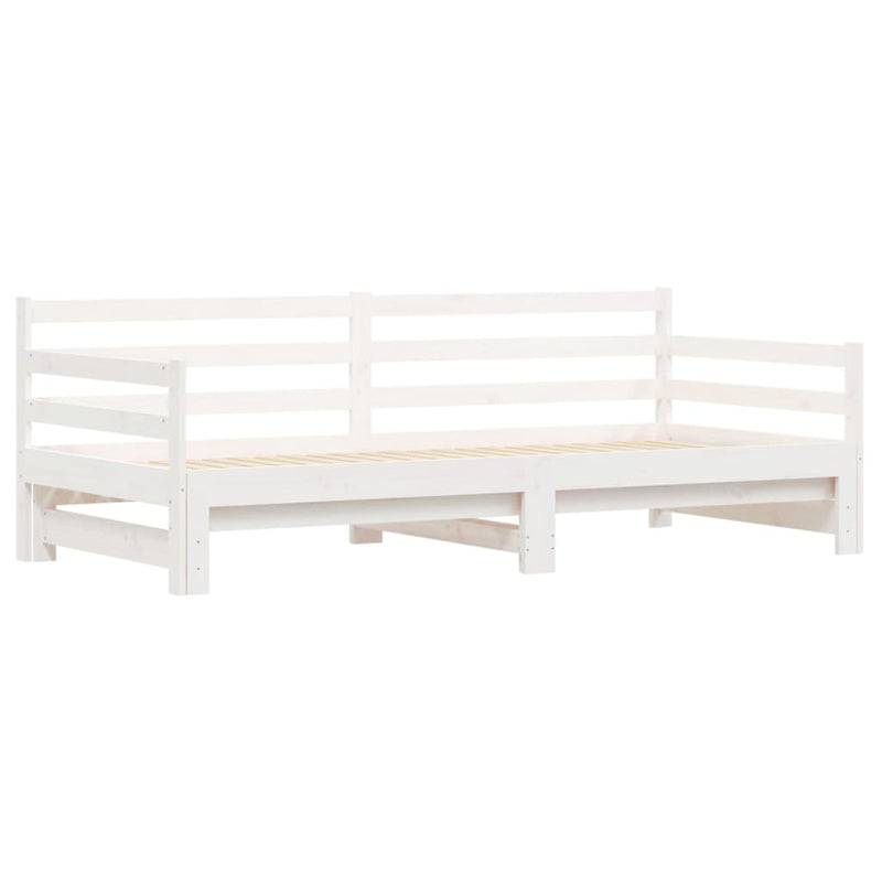 Daybed with Trundle White 92x187 cm Single Size Solid Wood Pine Payday Deals