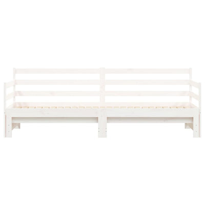 Daybed with Trundle White 92x187 cm Single Size Solid Wood Pine Payday Deals