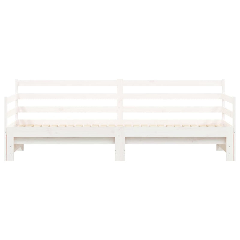 Daybed with Trundle White 92x187 cm Single Size Solid Wood Pine Payday Deals