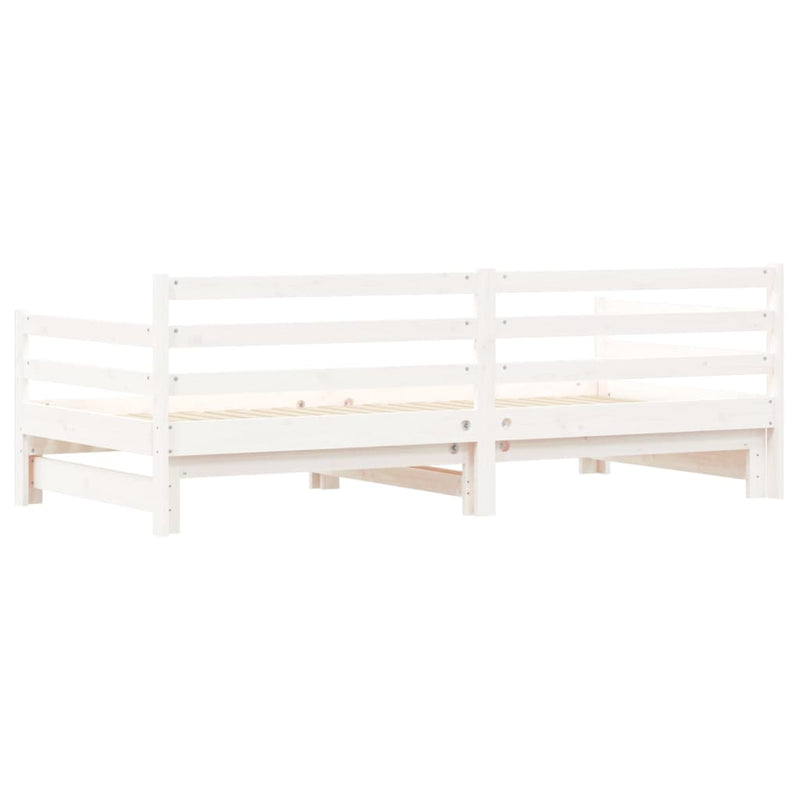 Daybed with Trundle White 92x187 cm Single Size Solid Wood Pine Payday Deals