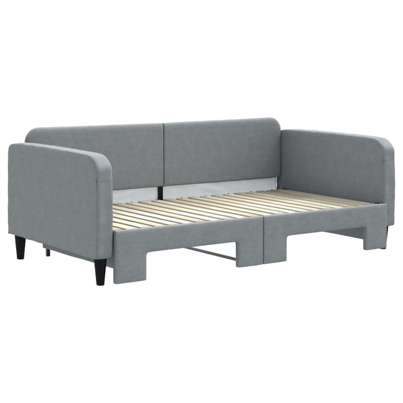 Daybed with Trundle without Mattress Light Grey 90x190 cm Payday Deals