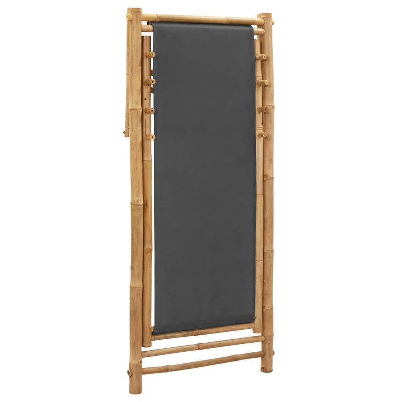 Deck Chair Bamboo and Canvas Dark Grey Payday Deals
