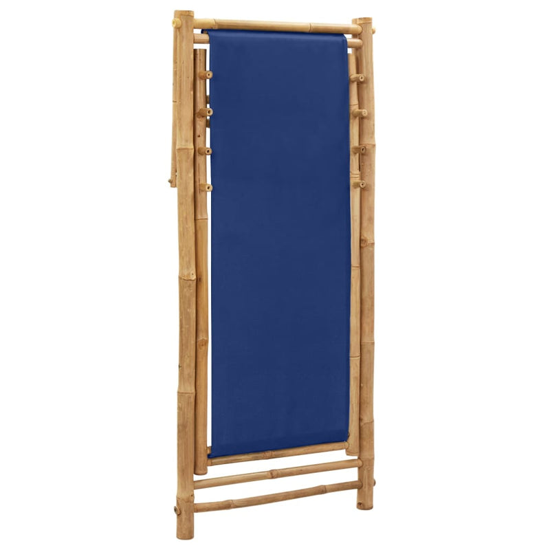 Deck Chair Bamboo and Canvas Navy Blue Payday Deals