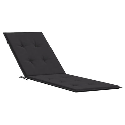 Deck Chair Cushion Black (75+105)x50x3 cm Payday Deals