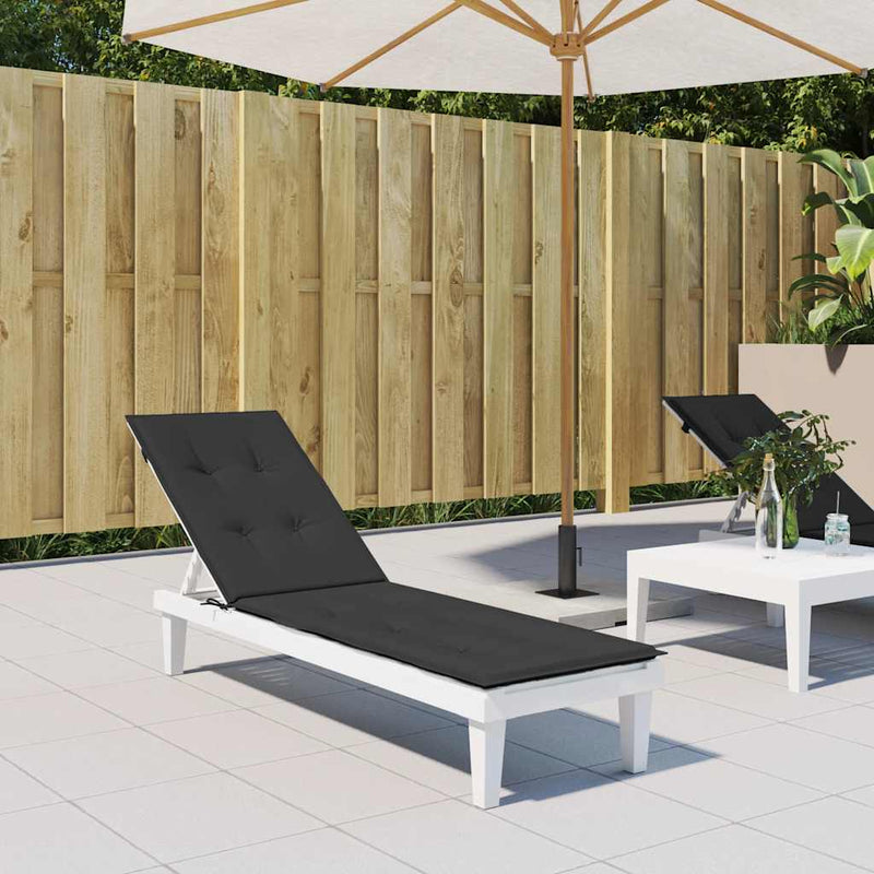 Deck Chair Cushion Black (75+105)x50x4 cm Payday Deals
