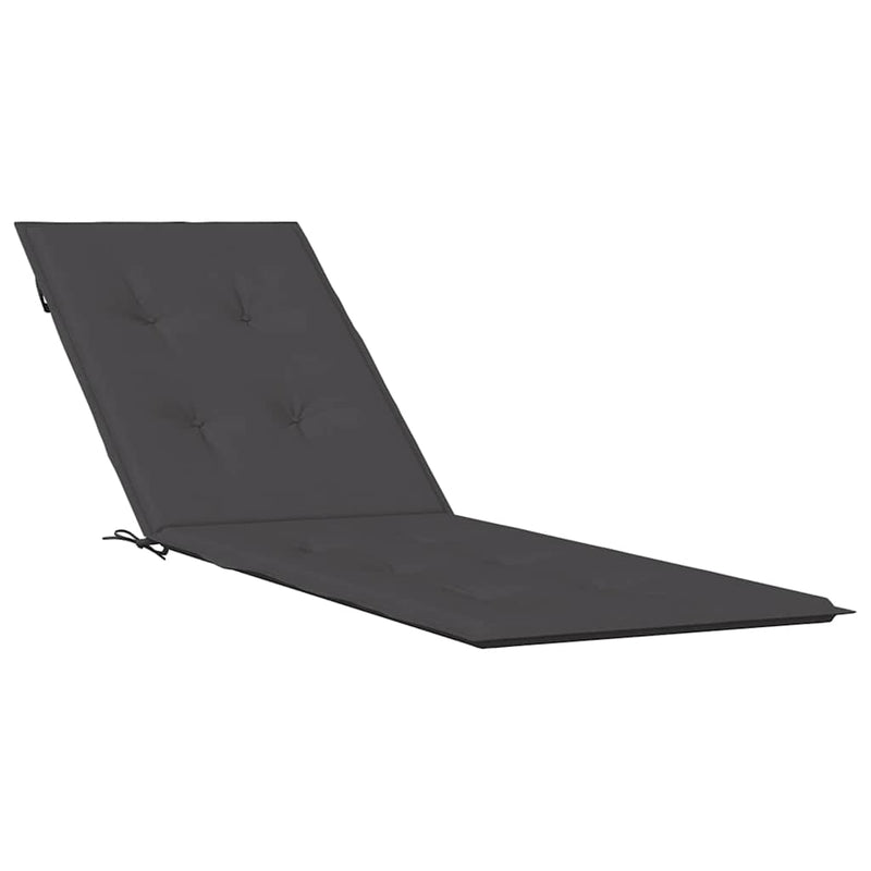 Deck Chair Cushion Melange Anthracite (75+105)x50x4 cm Fabric Payday Deals