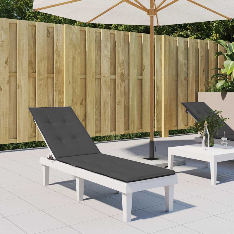 Deck Chair Cushion Melange Anthracite (75+105)x50x4 cm Fabric Payday Deals