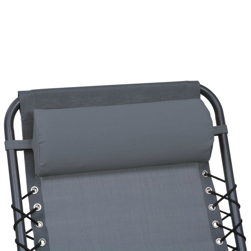 Deck Chair Headrest Grey 40x7.5x15 cm Textilene Payday Deals