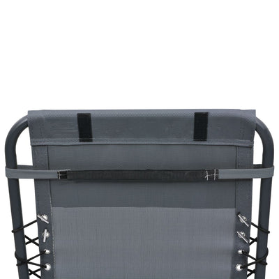 Deck Chair Headrest Grey 40x7.5x15 cm Textilene Payday Deals
