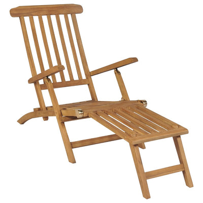 Deck Chairs with Footrests 2 pcs Solid Teak Wood Payday Deals