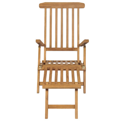 Deck Chairs with Footrests 2 pcs Solid Teak Wood Payday Deals