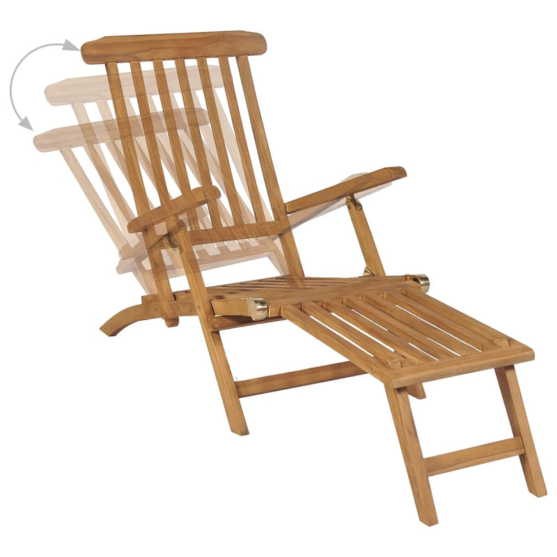Deck Chairs with Footrests 2 pcs Solid Teak Wood Payday Deals