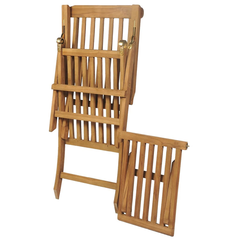 Deck Chairs with Footrests 2 pcs Solid Teak Wood Payday Deals