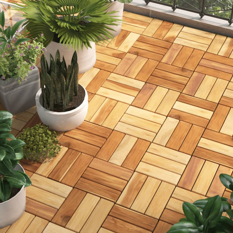 Decking Tiles 20 pcs 30x30 cm Solid Wood Teak Payday Deals