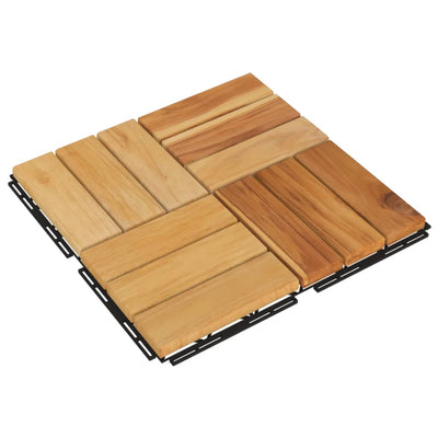 Decking Tiles 20 pcs 30x30 cm Solid Wood Teak Payday Deals