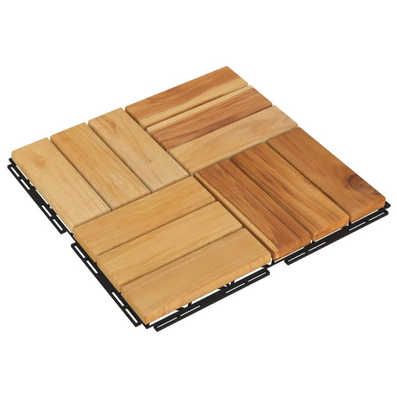 Decking Tiles 20 pcs 30x30 cm Solid Wood Teak Payday Deals