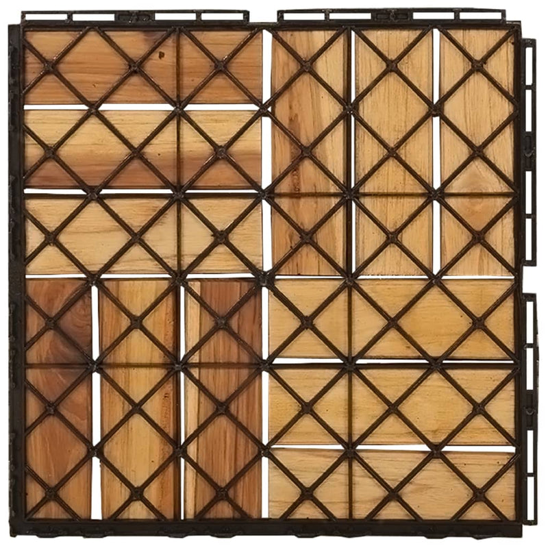 Decking Tiles 20 pcs 30x30 cm Solid Wood Teak Payday Deals