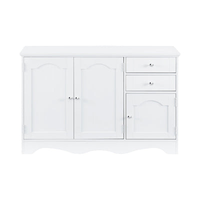 Decor Sideboard White with 3 Doors & 2 Drawers Hallway Console Buffet Cabinets Bathroom Storage Payday Deals