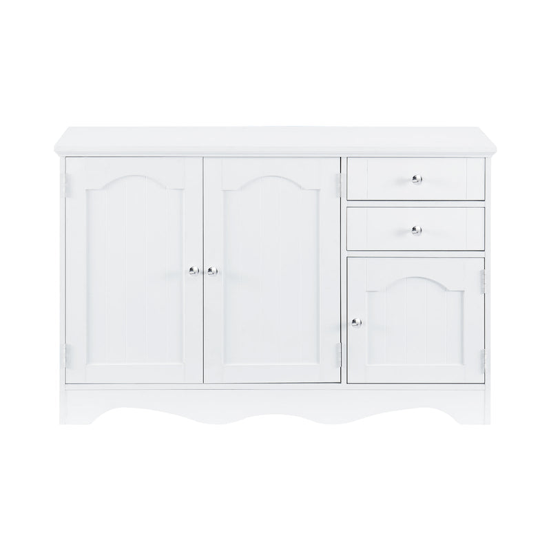 Decor Sideboard White with 3 Doors & 2 Drawers Hallway Console Buffet Cabinets Bathroom Storage Payday Deals