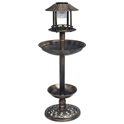 Decorative Birdbath with Solar Powered LED Lights Plastic Payday Deals