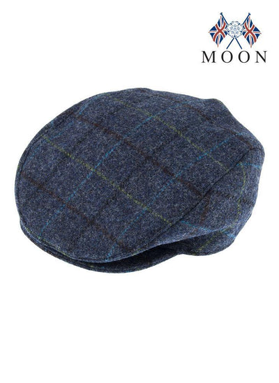 DENTS Abraham Moon Tweed Flat Cap Wool Ivy Hat Driving Cabbie Quilted 1-3038 - Blue - X-Large Payday Deals