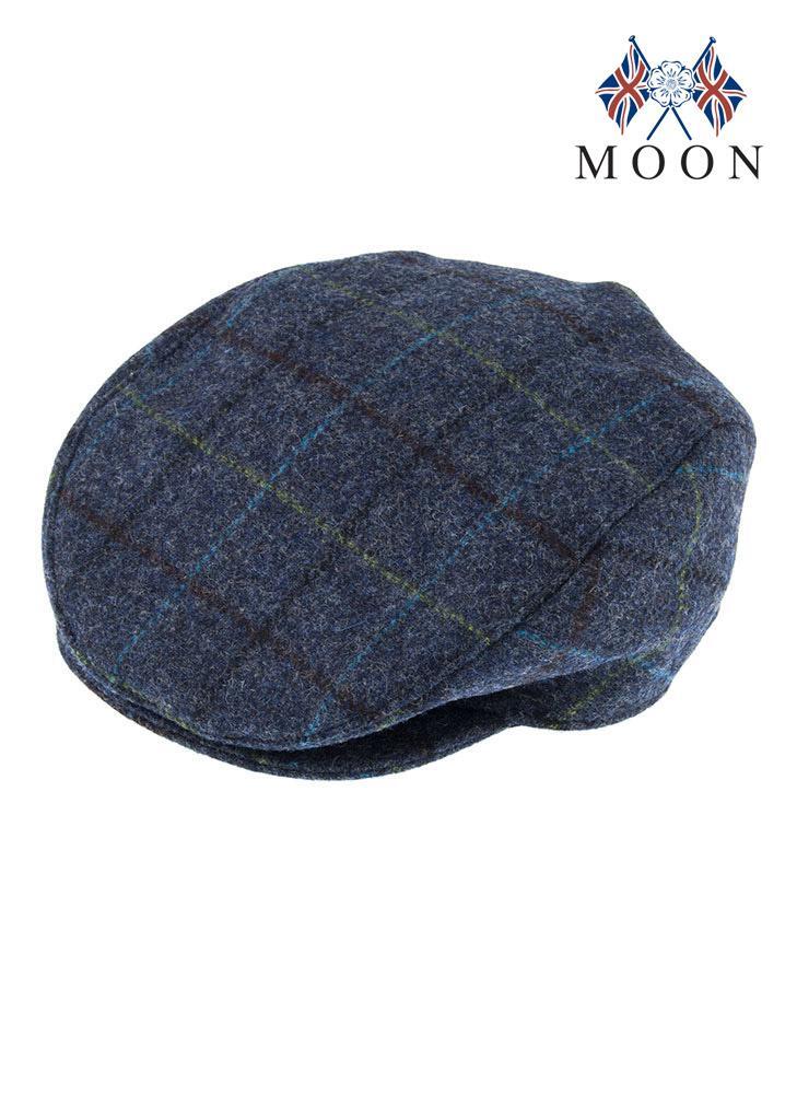 DENTS Abraham Moon Tweed Flat Cap Wool Ivy Hat Driving Cabbie Quilted 1-3038 - Blue - X-Large Payday Deals