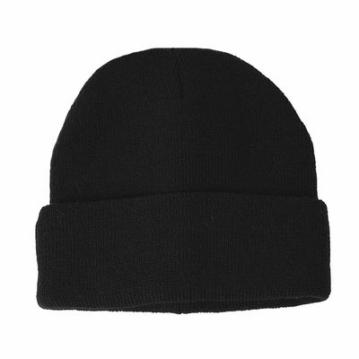 DENTS Fine Knit Turn Up Beanie Warm Winter Hat Plain Ski Thermal - Black Payday Deals