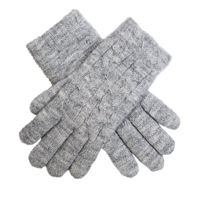DENTS Ladies Womens Cable Knit Yarn Lined Gloves Warm - Dove Grey - One Size Payday Deals