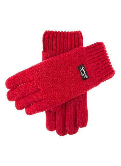 Dents Mens 100% Wool Knit Gloves with 3M Thinsulate Lining - Burgundy Payday Deals