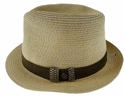 Dents Mens Straw Hat Toyo Trilby Fedora Summer Sun Stingy Brim  - Natural/Brown - L/XL Payday Deals